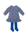 Girls Blue Cotton Heart Print Dress Set (Agatha Ruiz de la Prada)