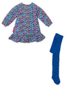 Girls Blue Cotton Heart Print Dress Set (Agatha Ruiz de la Prada)