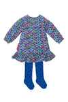 Girls Blue Cotton Heart Print Dress Set (Agatha Ruiz de la Prada)