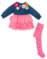 Girls Blue Cotton & Pink Tulle Dress (Agatha Ruiz de la Prada)