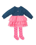 Girls Blue Cotton & Pink Tulle Dress (Agatha Ruiz de la Prada)