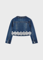 Girls Blue Denim & Lace Jacket