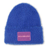 Girls Blue Faux Fur Knit Hat