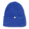 Girls Blue Faux Fur Knit Hat