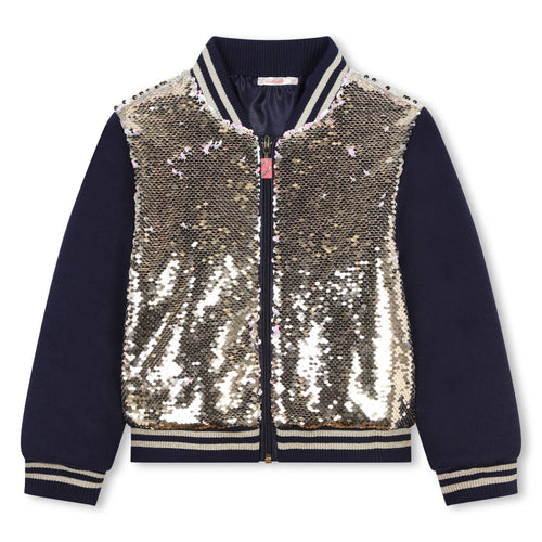 Girls Blue & Gold Reversible Sequin Jacket (Billieblush)