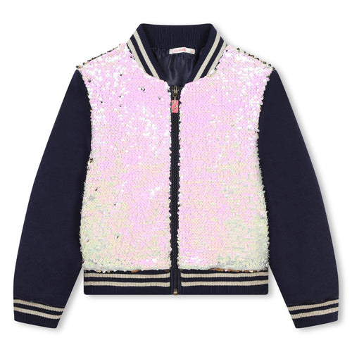 Girls Blue & Gold Reversible Sequin Jacket (Billieblush)