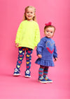 Girls Blue Heart Dress & Tights Set