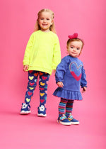 Girls Blue Heart Dress & Tights Set