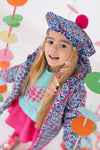 Girls Blue Heart Print Puffer Coat (Agatha Ruiz de la Prada)