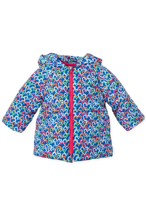 Girls Blue Heart Print Puffer Coat (Agatha Ruiz de la Prada)