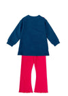 Girls Blue Heart Top & Pink Leggings Set