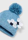 Girls Blue Knit Hat, Scarf & Gloves Set