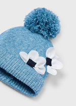 Girls Blue Knit Hat, Scarf & Gloves Set