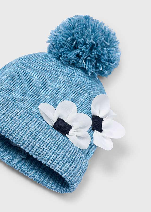 Girls Blue Knit Hat, Scarf & Gloves Set