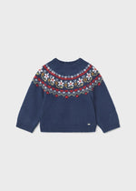 Girls Blue Knitted Fair Isle Sweater (Mayoral)