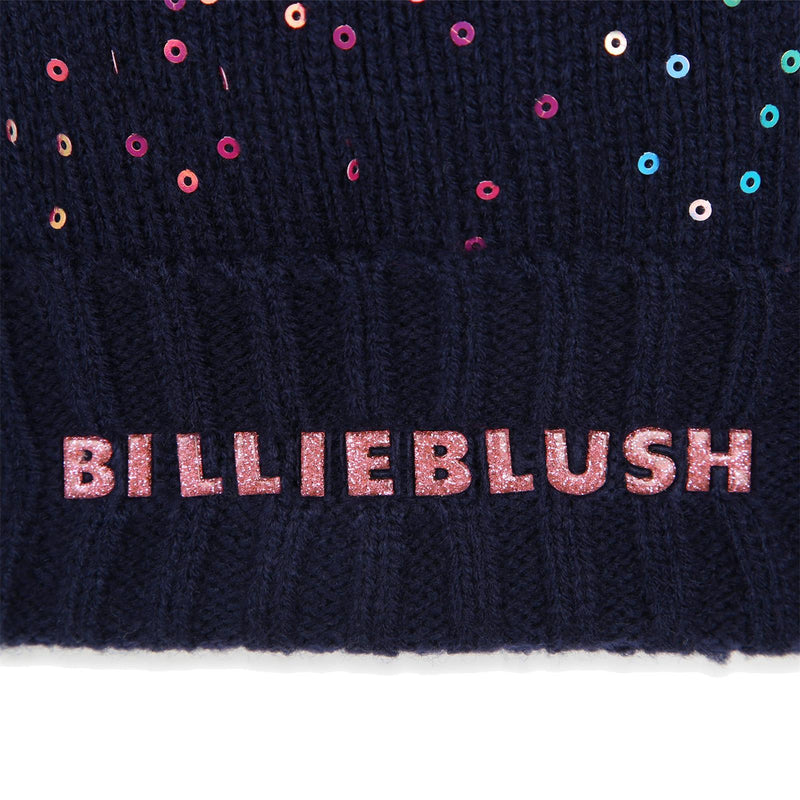 Girls Blue Knitted Pom - Pom Hat (Billieblush)