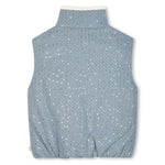 Girls Blue Sequin Puffer Gilet