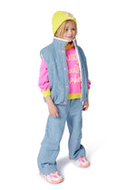 Girls Blue Sequin Puffer Gilet