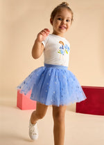 Girls Blue Tulle Skirt & T-Shirt Set