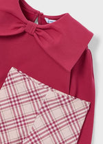 Girls Bow Pullover & Plaid Leggings Set