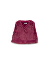 Girls Burgundy Faux Fur Vest