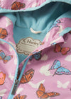 Girls Butterfly Print Waterproof Field Jacket
