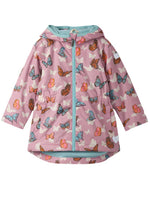 Girls Butterfly Print Waterproof Field Jacket