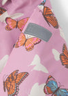Girls Butterfly Print Waterproof Field Jacket