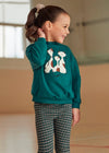 Girls' Cat Print Sweatshirt & Houndstooth Leggings Set (Mayoral)