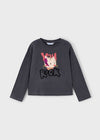 Girls Charcoal "You Rock" Long Sleeve T-Shirt