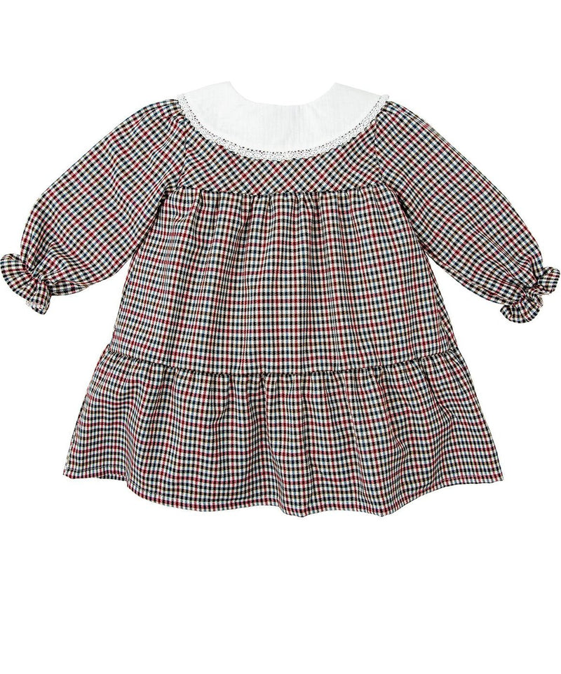 Girls Checkered Cotton Dress (Babidu)