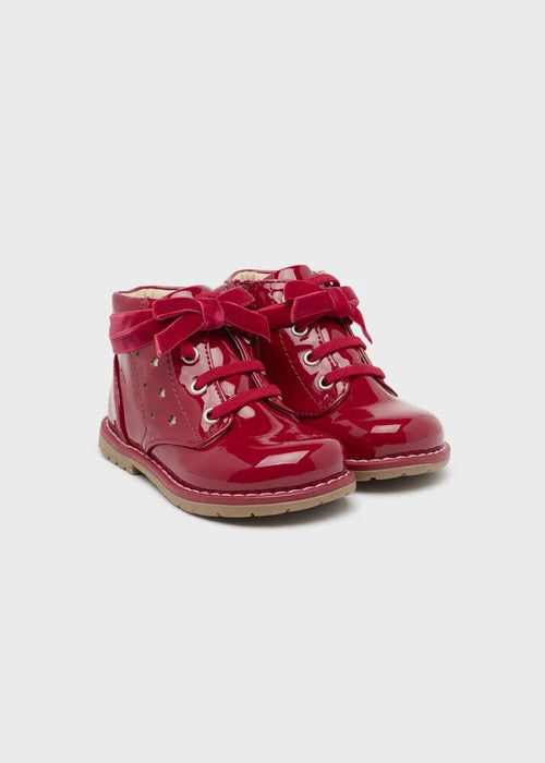 Girls Cherry Red Patent Ankle Boots (mayoral)