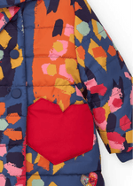 Girls Colorful Padded Coat with Heart Pockets