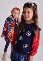 Girls Colorful Padded Coat with Heart Pockets