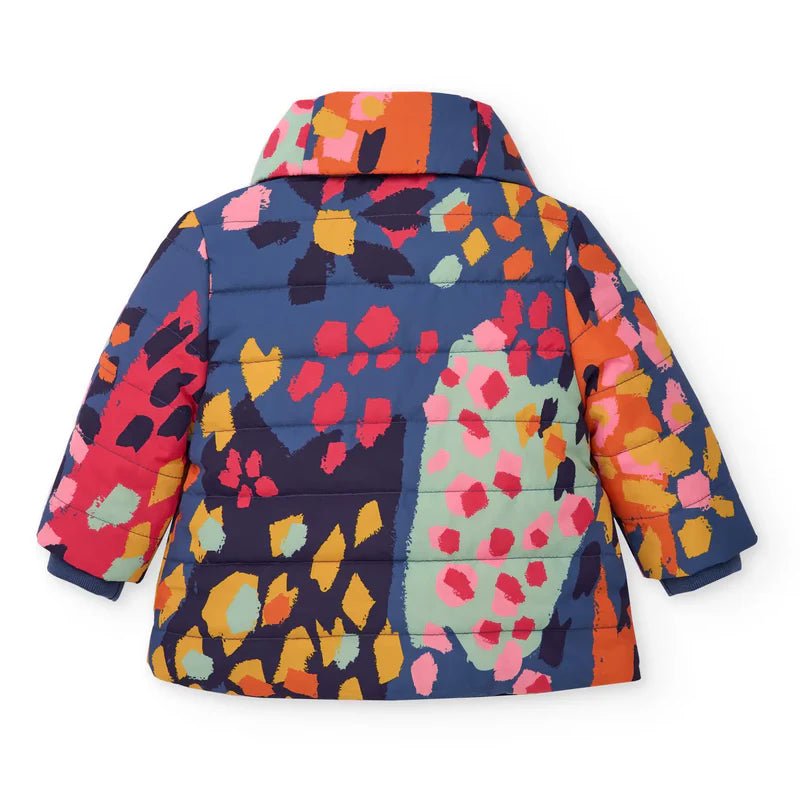 Girls Colorful Padded Coat with Heart Pockets