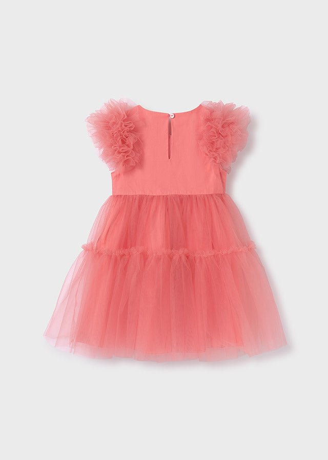 Girls' Coral Tulle Dress (Abel & Lula)