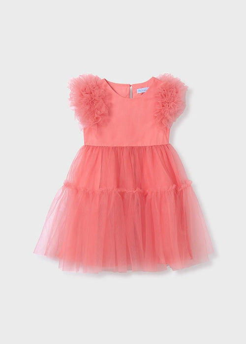 Girls' Coral Tulle Dress (Abel & Lula)