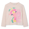 Girls Cream Long Sleeve Giraffe Print Top