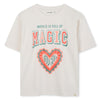 Girls Cream Short Sleeve T-Shirt with Magic Print