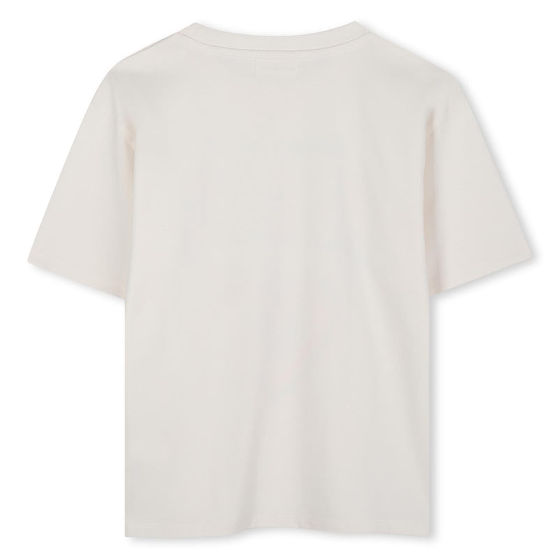 Girls Cream Short Sleeve T-Shirt with Magic Print