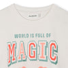 Girls Cream Short Sleeve T-Shirt with Magic Print