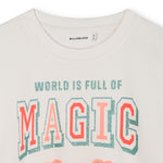 Girls Cream Short Sleeve T-Shirt with Magic Print