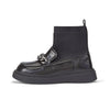 Girls Dark Grey Sock - Style Patent Boots