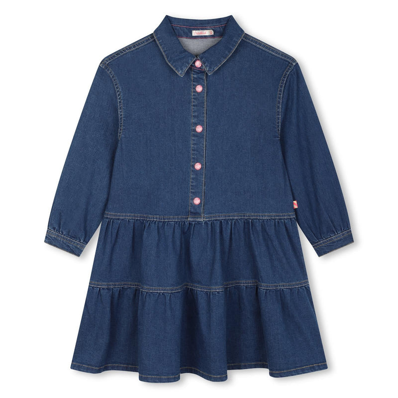 Girls Denim Dress with Sequin Detail