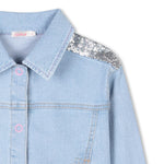 Girls Denim Jacket with Sequin Back Design