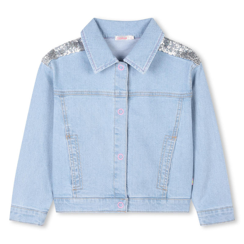 Girls Denim Jacket with Sequin Back Design