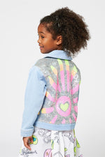 Girls Denim Jacket with Sequin Back Design