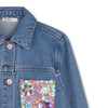 Girls Denim Jacket With Sequin Pockets