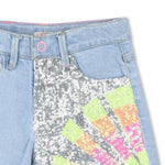 Girls Denim Shorts With Sequin Detail