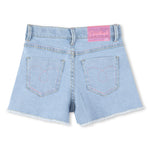 Girls Denim Shorts With Sequin Detail